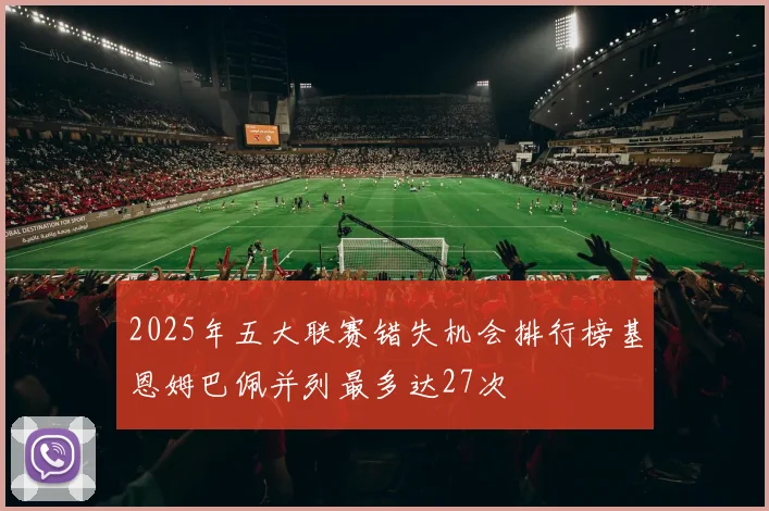 2025年五大联赛错失机会排行榜基恩姆巴佩并列最多达27次